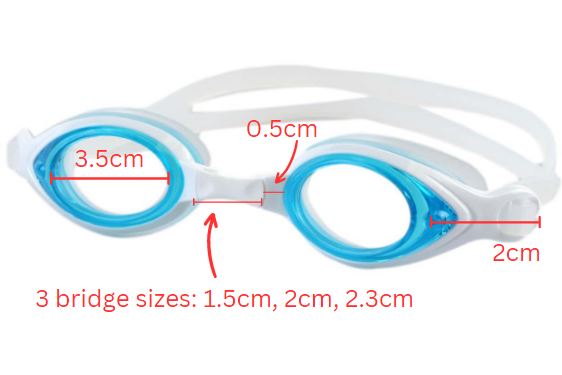 MOSI Custom Children’s Swimming Goggle (Rx With Sphere and Cylinder) - Blue