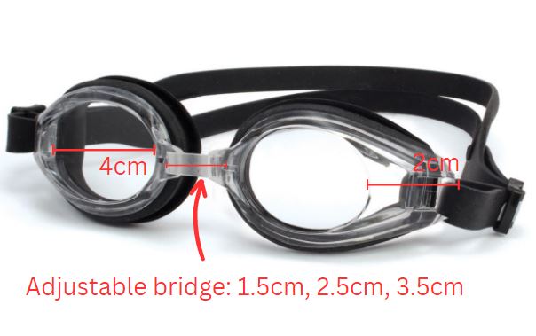 MOSI Adult Pre-made Prescription Swimming Goggle (Rx With Sphere) - Black