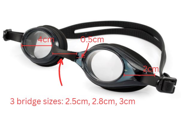 MOSI Adult SPH Custom Swimming Goggle (Rx With Sphere) - Black