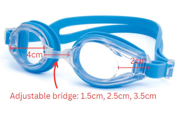 MOSI Adult Pre-made  Prescription Swimming Goggle (Rx With Sphere) - Blue