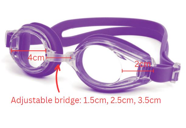 MOSI Adult Pre-made Prescription Swimming Goggle (Rx With Sphere) - Purple
