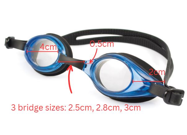 MOSI Adult SPH Custom Swimming Goggle (Rx With Sphere) - Blue