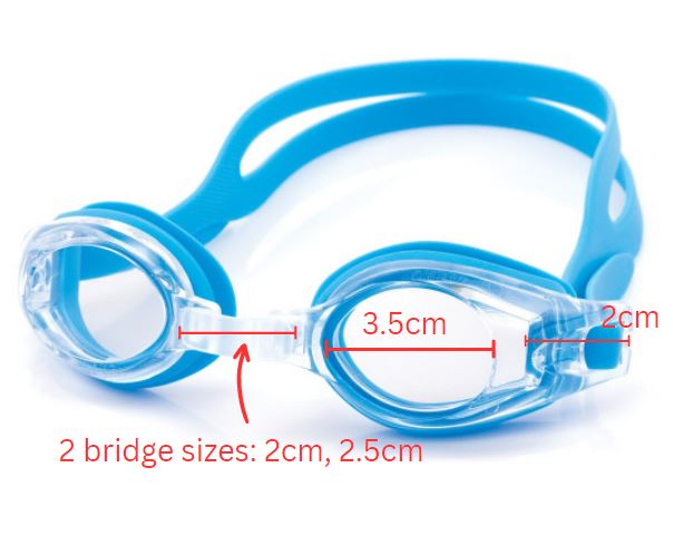 MOSI Children's Pre-made Prescription Swimming Goggle (Rx With Sphere) - Blue